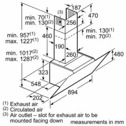 Bosch Series 8 DWK98PR60B 90cm Chimney Cooker Hood With Home Connect - Black Glass 16 Bosch Series 8 DWK98PR60B 90cm Chimney Cooker Hood With Home Connect - Black Glass -Home Kitchen b o bosch dwk98pr60b dims