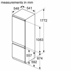 Bosch Series 2 KIV87NSF0G Built-In Low Frost 70/30 Fridge Freezer - White 21 Bosch Series 2 KIV87NSF0G Built-In Low Frost 70/30 Fridge Freezer - White -Home Kitchen b o bosch kiv87nsf0g dims