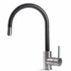 Prima+ Tiber Single Lever Mixer Kitchen Tap With Pull Out - Black/Stainless Steel - BPR550 -Home Kitchen b p bpr550
