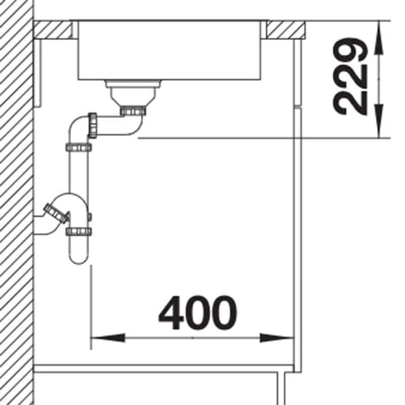 Blanco ANDANO 180-IF 1 Bowl Stainless Steel Kitchen Sink With Manual InFino Drain System - Satin Polish - 522951 5 Blanco ANDANO 180-IF 1 Bowl Stainless Steel Kitchen Sink With Manual InFino Drain System - Satin Polish - 522951 - Image 3