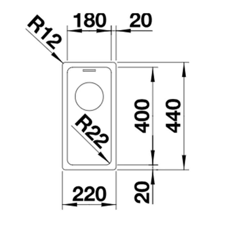 Blanco ANDANO 180-IF 1 Bowl Stainless Steel Kitchen Sink With Manual InFino Drain System - Satin Polish - 522951 4 Blanco ANDANO 180-IF 1 Bowl Stainless Steel Kitchen Sink With Manual InFino Drain System - Satin Polish - 522951 - Image 2