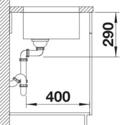 Blanco ANDANO 700-U 1 Bowl Undermount Stainless Steel Kitchen Sink With Manual InFino Drain System - Satin Polish - 522971 -Home Kitchen blanco andano 522971 dimensions 1 1