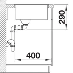 Blanco ANDANO 400/400-IF 2 Bowl Inset Stainless Steel Kitchen Sink With Manual InFino Drain System - Satin Polish - 522985 -Home Kitchen blanco andano 522985 dimensions 1 1