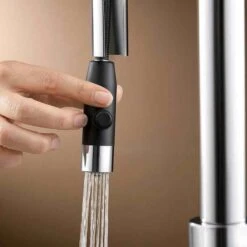 Blanco CARENA-S Vario Pull-Out Spout Silgranit-Look Dual Finish Kitchen Tap - Rock Grey/Chrome - BM3118RG -Home Kitchen blanco carena 521359 1