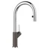 Blanco CARENA-S Vario Pull-Out Spout Silgranit-Look Dual Finish Kitchen Tap - Rock Grey/Chrome - BM3118RG -Home Kitchen blanco carena 521359