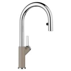 Blanco CARENA-S Vario Pull-Out Spout Silgranit-Look Dual Finish Kitchen Tap - Tartufo/Chrome - BM3118TF