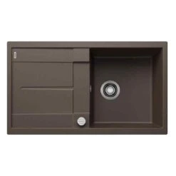 Blanco METRA 5 S 1 Bowl Inset Silgranit Reversible Kitchen Sink With Drain Remote Control - Coffee - 515041