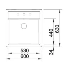 Blanco PANOR 60 1 Bowl Inset Ceramic Kitchen Sink - Chrystal White - 514486 -Home Kitchen blanco panor 514486 dimensions