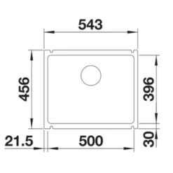 Blanco SUBLINE 500-U 1 Bowl Undermount Ceramic Kitchen Sink With Manual InFino Waste - Black - 523740 -Home Kitchen blanco subline 523740 dimensions
