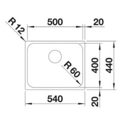 Blanco SUPRA 500-IF 1 Bowl Inset Stainless Steel Kitchen Sink - 526351 -Home Kitchen blanco supra 526351 dimensions