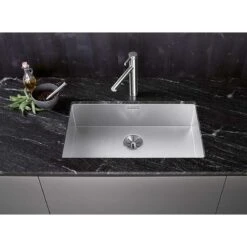 Blanco ZEROX 700-U DURINOX 1 Bowl Undermount Stainless Steel Kitchen Sink With Manual InFino Waste - Durinox - 521560