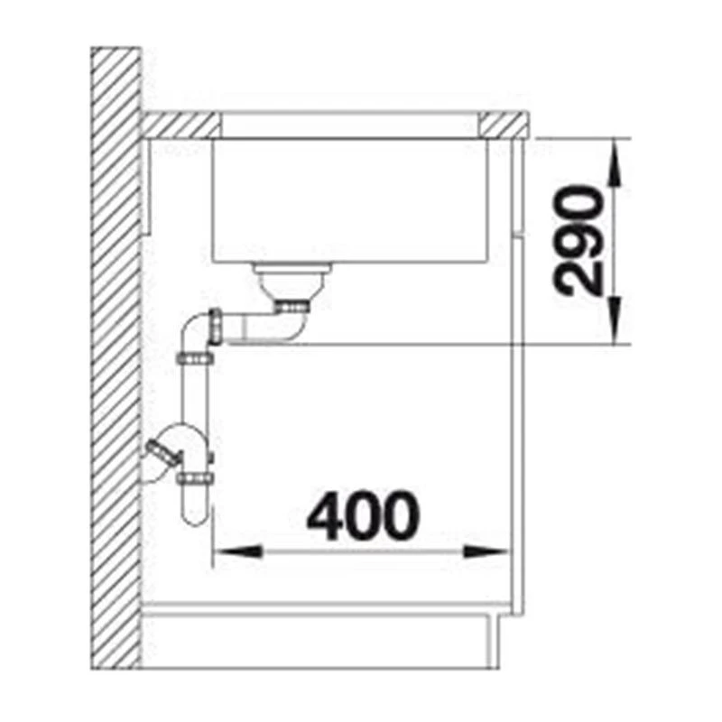 Blanco CLARON XL 60-U SteamerPlus 1 Bowl Undermount Stainless Steel Kitchen SInk With Manual InFino Waste - Satin Polish - 521596 6 Blanco CLARON XL 60-U SteamerPlus 1 Bowl Undermount Stainless Steel Kitchen SInk With Manual InFino Waste - Satin Polish - 521596 - Image 4