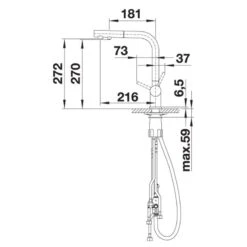 Blanco FONTAS-S II Filter Kitchen Mixer Tap With Pull-Out Hose - HP Chrome - 525198 -Home Kitchen blanco 525198 dimensions1