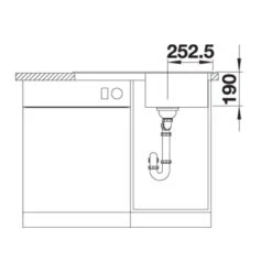 Blanco Legra 45 S Silgranit 1 Bowl Inset Reversible Kitchen Sink - Soft White - 527085 -Home Kitchen blanco 527085 front view