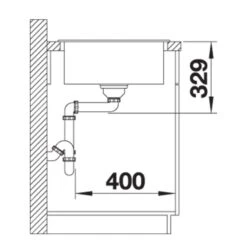 Blanco Legra 45 S Silgranit 1 Bowl Inset Reversible Kitchen Sink - Soft White - 527085 -Home Kitchen blanco 527085 side view