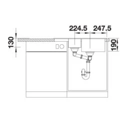 Blanco Legra 6 S Compact Silgranit 1.5 Bowl Inset Reversible Kitchen Sink - Soft White - 527087 -Home Kitchen blanco 527087 front view