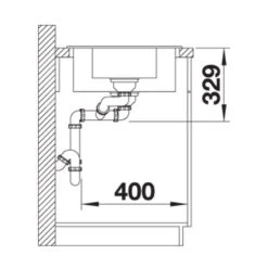 Blanco Legra 6 S Compact Silgranit 1.5 Bowl Inset Reversible Kitchen Sink - Soft White - 527087 -Home Kitchen blanco 527087 side view