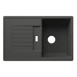 Blanco Zia 4 S Silgranit 1 Bowl Inset Reversible Kitchen Sink - Volcano Grey - 527383