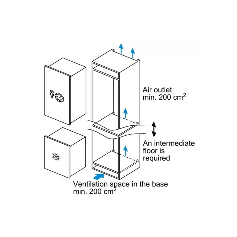 Bosch Series 6 GIV21AFE0 Built-In Low Frost Freezer - White 7 Bosch Series 6 GIV21AFE0 Built-In Low Frost Freezer - White - Image 5