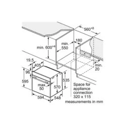 Bosch HBS534BB0B Series 4 Built-In Single Electric Oven - Black -Home Kitchen bosch hbs534bb0b 5