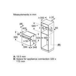 Bosch HBS534BB0B Series 4 Built-In Single Electric Oven - Black -Home Kitchen bosch hbs534bb0b 8