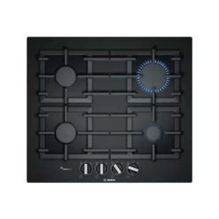 Bosch Series 6 PPP6A6B90 60cm Black Glass Gas Hob