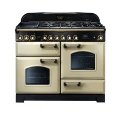 Rangemaster Classic Deluxe 110 Dual Fuel Cream Brass - CDL110DFFCR/B