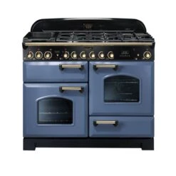 Rangemaster Classic Deluxe 110 Dual Fuel Stone Blue/Brass - CDL110DFFSB/B
