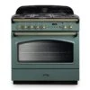Rangemaster Classic FX 90 Dual Fuel Range Cooker - Mineral Green & Brass - CLAS90FXDFFMG/B -Home Kitchen c l clas90fxdffmgb