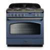 Rangemaster Classic FX 90 Dual Fuel Range Cooker - Stone Blue & Brass - CLAS90FXDFFSB/B
