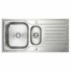 Prima Deep 1.5 Bowl & Drainer Inset Polished Steel Kitchen Sink - CPR032