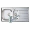 Prima 1.5 Bowl Stainless Steel Kitchen Sink & Single Lever Tap Pack - CPR042 1 Prima 1.5 Bowl Stainless Steel Kitchen Sink & Single Lever Tap Pack - CPR042 -Home Kitchen c p cpr042