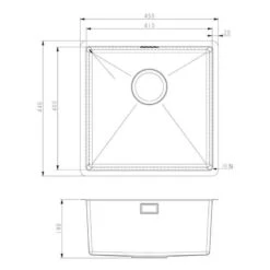 Prima+ 1 Bowl R10 Inset/Undermount Stainless Steel Kitchen Sink - CPR520 -Home Kitchen c p cpr520 dimensions