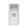 Rangemaster Rustique 234x460 0.5 Bowl Fire Clay Ceramic Kitchen Sink - White - CRUB1740WH/ -Home Kitchen c r crub1740wh