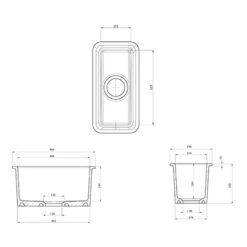 Rangemaster Rustique 234x460 0.5 Bowl Fire Clay Ceramic Kitchen Sink - White - CRUB1740WH/ -Home Kitchen c r crub1740wh 3