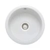 Rangemaster Rustique 445x445 1 Bowl Fire Clay Ceramic Kitchen Sink - White - CRUB385WH/ -Home Kitchen c r crub385wh