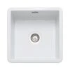 Rangemaster Rustique 462x462 1 Bowl Fire Clay Ceramic Kitchen Sink - White - CRUB4040WH/ -Home Kitchen c r crub4040wh