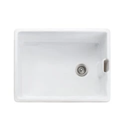 Rangemaster Grange 1 Bowl Fire Clay Ceramic Kitchen Sink - White - CGR595WH/