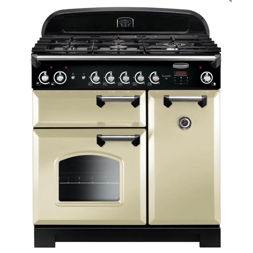 Rangemaster Classic 90 All Gas Cream/Chrome Cooker CLA90NGFCR/C 3 Rangemaster Classic 90 All Gas Cream/Chrome Cooker CLA90NGFCR/C