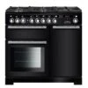 Rangemaster Encore Deluxe 100cm Dual Fuel Range Cooker - Black/Chrome - EDL100DFFBL/C -Home Kitchen e d edl100dffblc