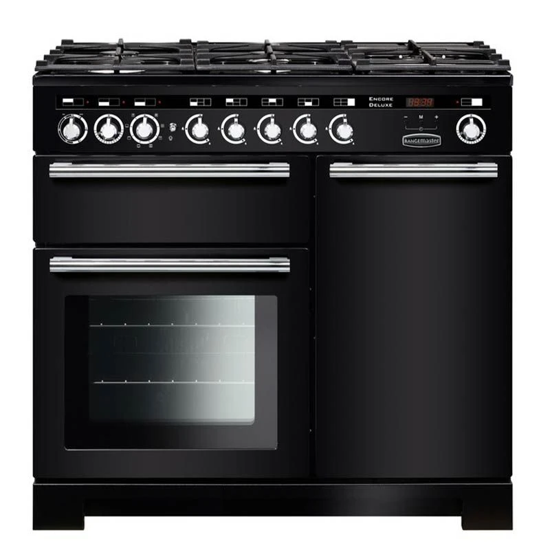 Rangemaster Encore Deluxe 100cm Dual Fuel Range Cooker - Black/Chrome - EDL100DFFBL/C 3 Rangemaster Encore Deluxe 100cm Dual Fuel Range Cooker - Black/Chrome - EDL100DFFBL/C