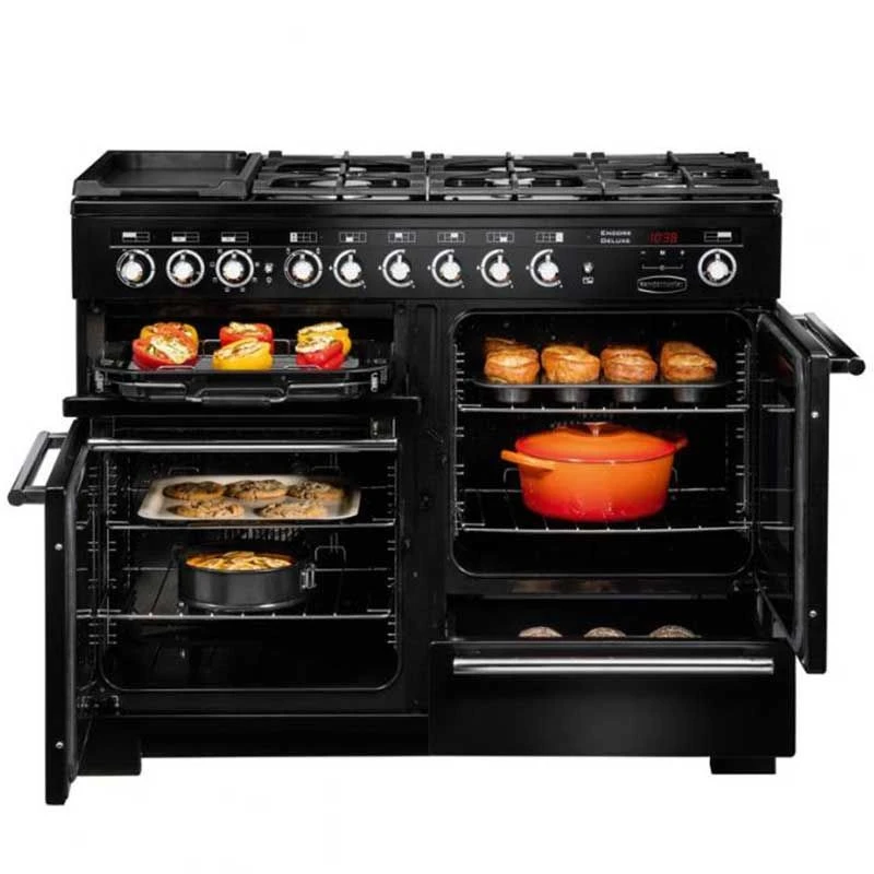 Rangemaster Encore Deluxe 100cm Dual Fuel Range Cooker - Black/Chrome - EDL100DFFBL/C 4 Rangemaster Encore Deluxe 100cm Dual Fuel Range Cooker - Black/Chrome - EDL100DFFBL/C - Image 2