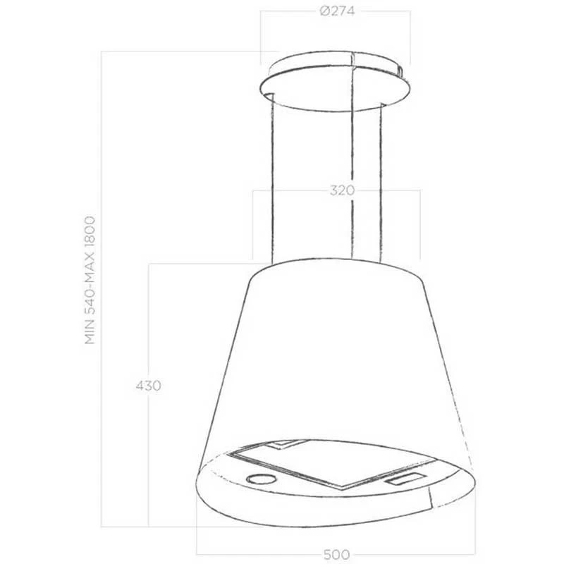 Elica PRF0071972C Juno 50cm Island Cooker Hood - White 4 Elica PRF0071972C Juno 50cm Island Cooker Hood - White - Image 2