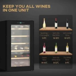 HOMCOM 24 Bottles Wine Cooler With Touch Screen Control - Black - 800-150V70 -Home Kitchen eyyfa818a831ce8b5.jpg