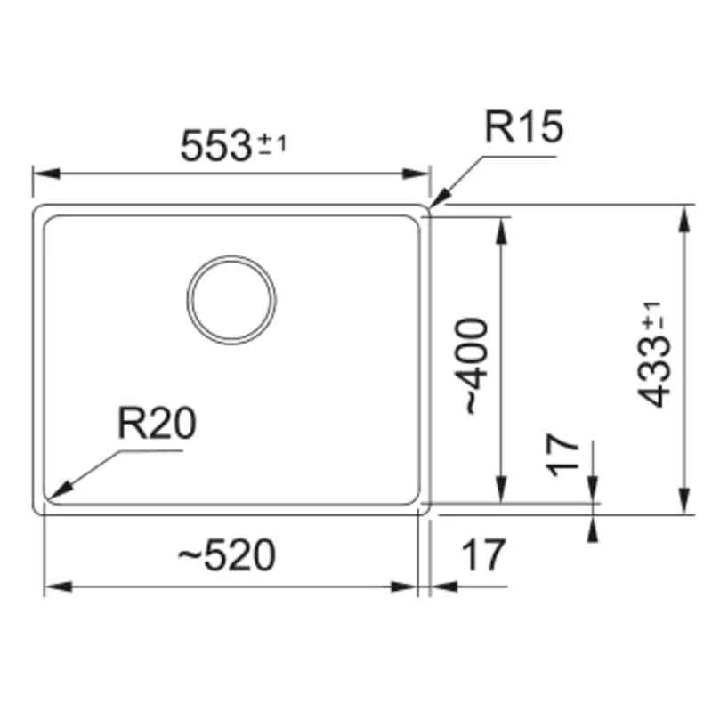 Franke Maris 1 Bowl Undermount Fragranite Kitchen Sink MRG 110-52 - Coffee - 125.0688.506 4 Franke Maris 1 Bowl Undermount Fragranite Kitchen Sink MRG 110-52 - Coffee - 125.0688.506 - Image 2