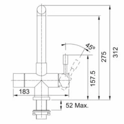 Franke Minerva Mondial 4-in-1 Electronic Kitchen Tap - Copper - 119.0625.348 11 Franke Minerva Mondial 4-in-1 Electronic Kitchen Tap - Copper - 119.0625.348 -Home Kitchen franke minerva 1190625348 dimensions 1