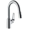 Hansgrohe Focus M42 Single Lever Kitchen Mixer Tap 180 With Pull-Out Spray 2 Spray Modes - Chrome - 71801000 2 Hansgrohe Focus M42 Single Lever Kitchen Mixer Tap 180 With Pull-Out Spray 2 Spray Modes - Chrome - 71801000 -Home Kitchen h a hansgrohe 71801000