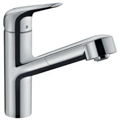 Hansgrohe Focus M42 Single Lever Kitchen Mixer Tap 150 With Pull-Out Spout Single Spray Mode - Chrome - 71814000