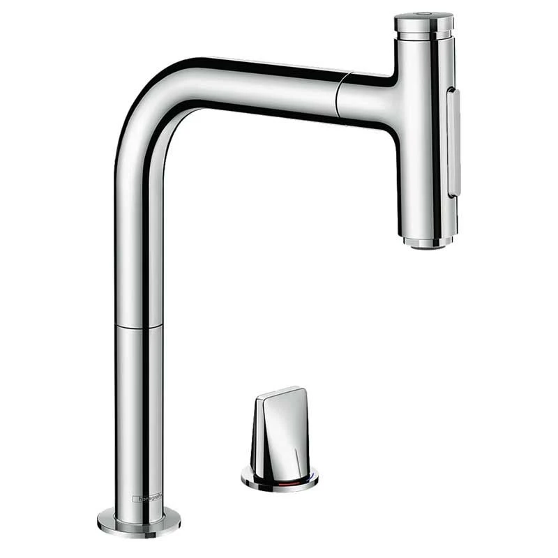Hansgrohe Metris Select M71 2-Hole Single Lever Kitchen Tap Mixer 200 With Pull-Out Spray & Sbox 2 Spray Modes - Chrome - 73818000 3 Hansgrohe Metris Select M71 2-Hole Single Lever Kitchen Tap Mixer 200 With Pull-Out Spray & Sbox 2 Spray Modes - Chrome - 73818000