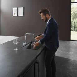 Hansgrohe Aquno Select M81 Single Lever Kitchen Mixer Tap 250 With Pull-Out Spray 2 Spray Modes - Chrome - 73836000 8 Hansgrohe Aquno Select M81 Single Lever Kitchen Mixer Tap 250 With Pull-Out Spray 2 Spray Modes - Chrome - 73836000 -Home Kitchen h a hansgrohe 73836000 lifestyle